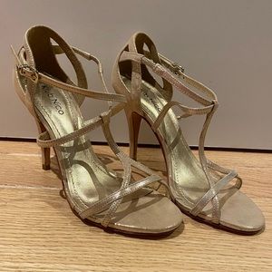 Anthropologie Klub Nico Gold Stiletto Heels - NEW